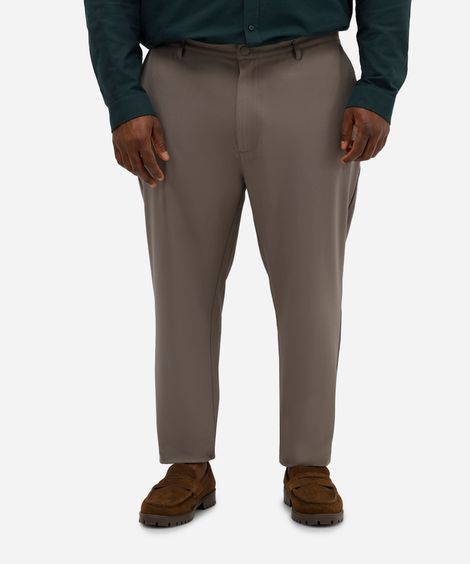 calça social masculina cintura média plus size bege