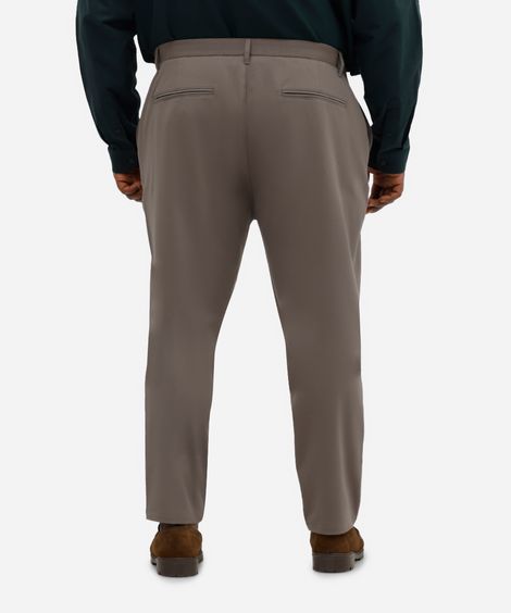 calça social masculina cintura média plus size bege