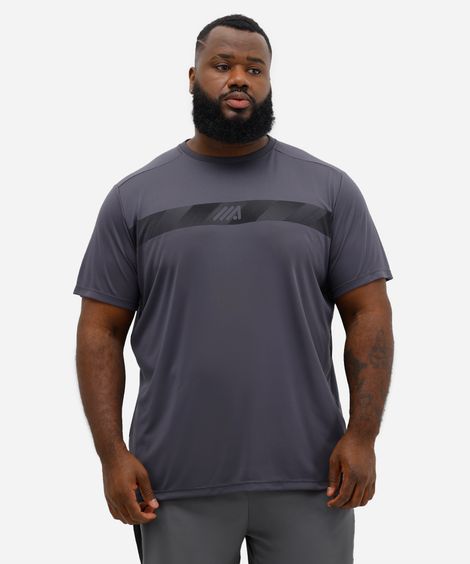 camiseta masculina esportiva ace plus size - chumbo