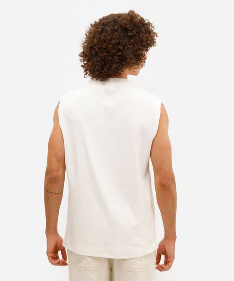 regata machão masculina texturizada off white
