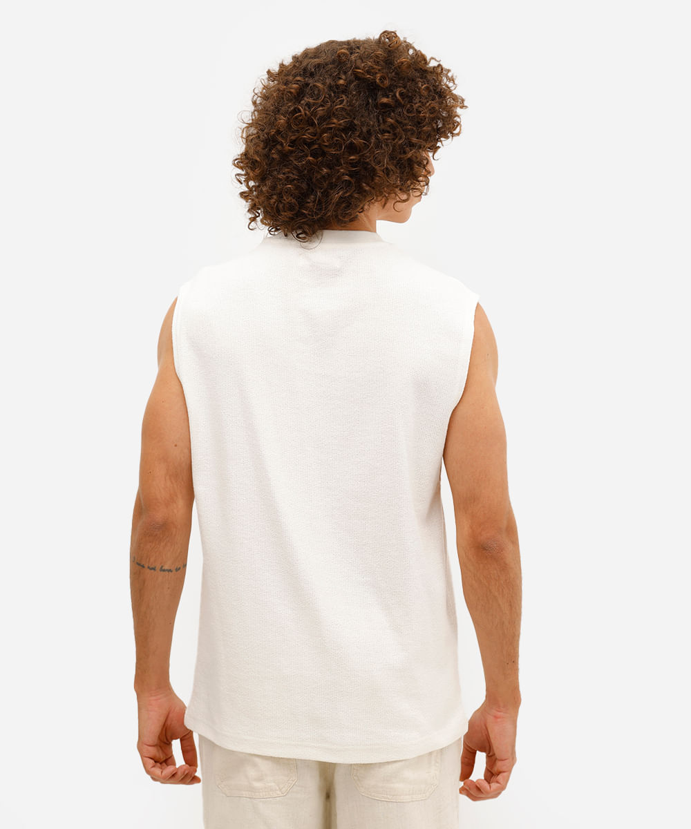 regata machão masculina texturizada off white