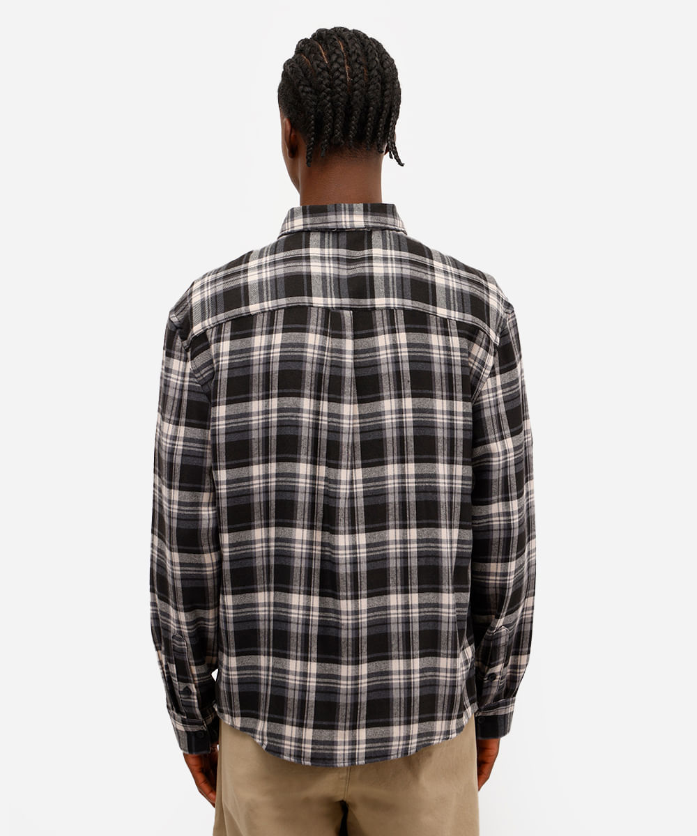 camisa masculina manga longa xadrez azul