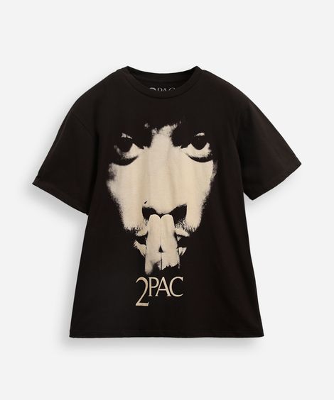 camiseta juvenil tupac preta