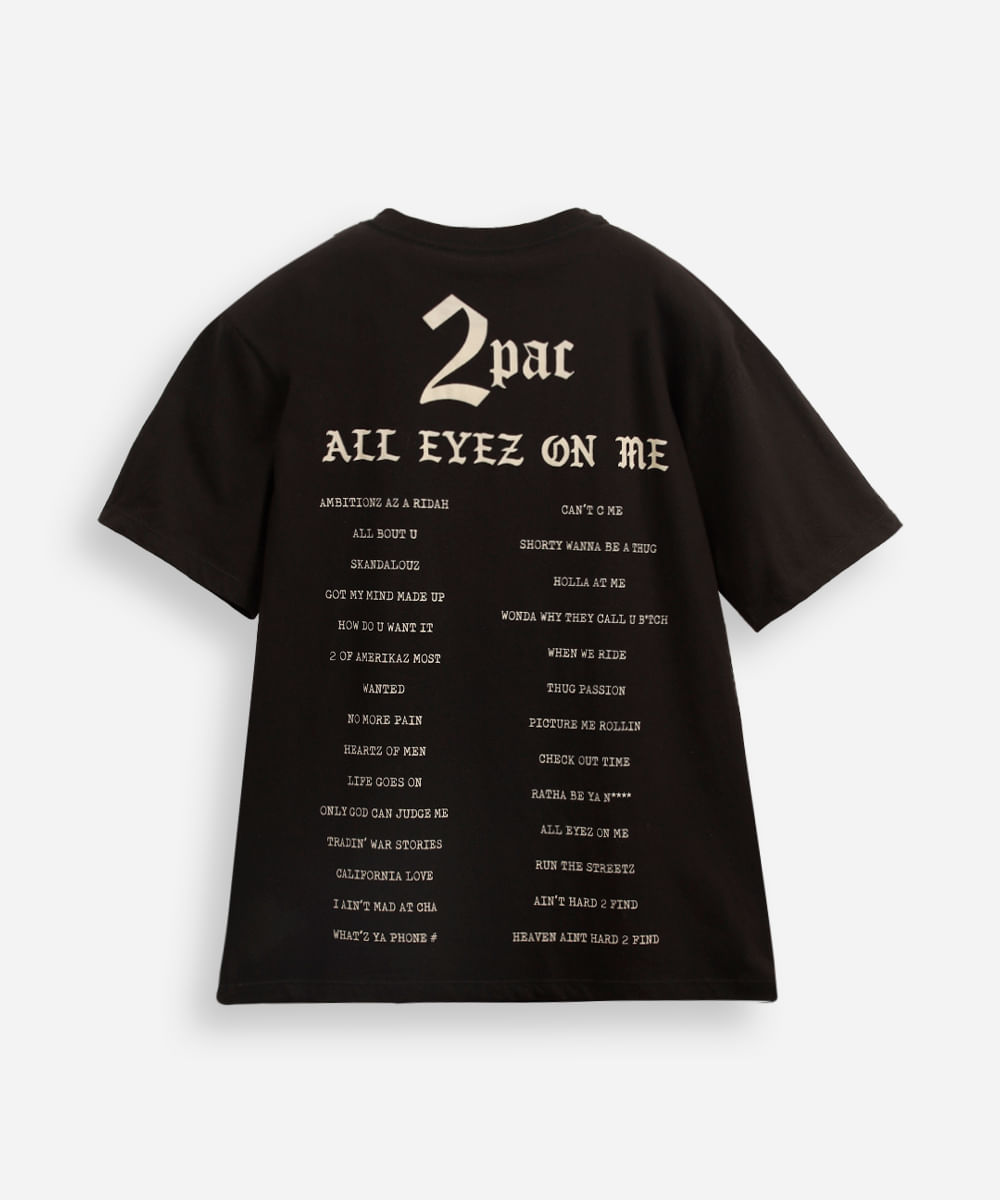 camiseta juvenil tupac preta