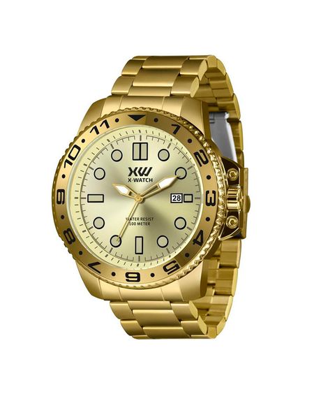 relógio masculino analógico calendário x games xmgs1043 c1kx dourado