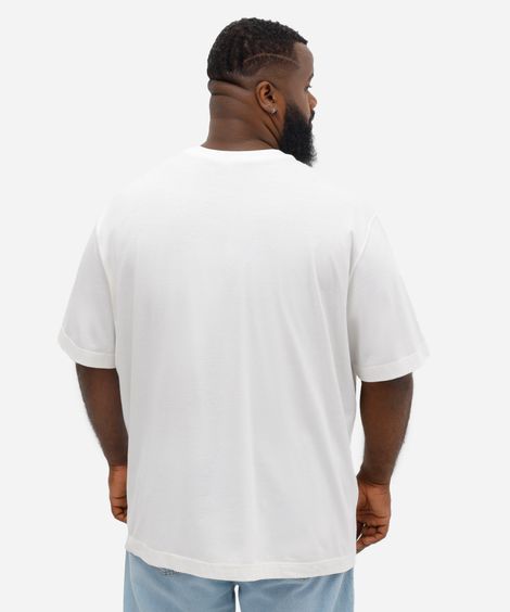 camiseta masculina de algodão oversized com bordado off white
