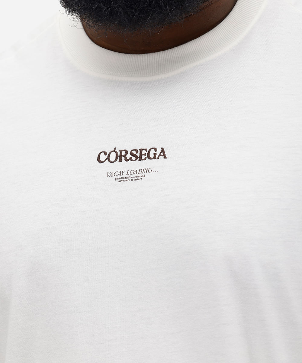 camiseta masculina de algodão oversized com bordado off white