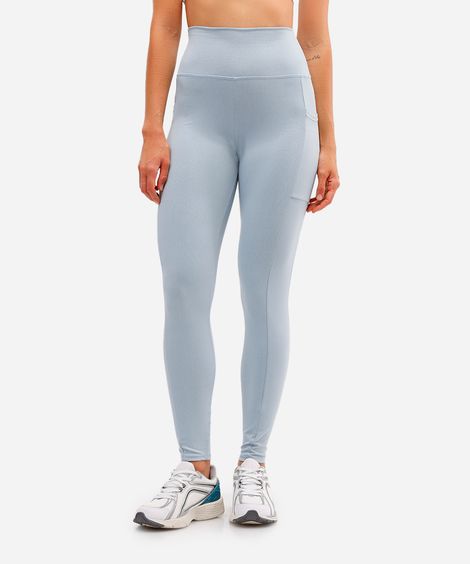 calça legging feminina esportiva com bolsos azul