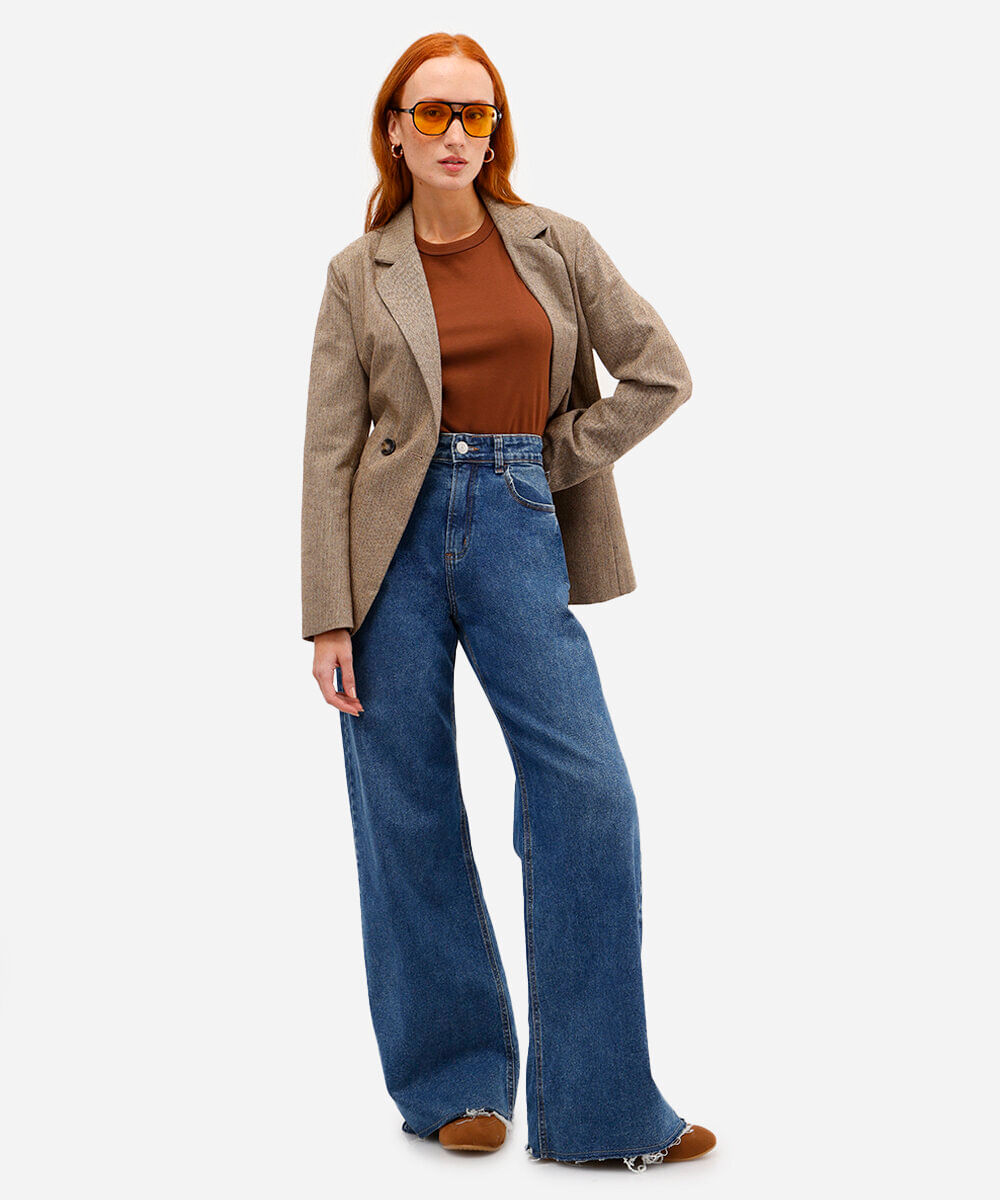 camiseta feminina de algodão peruano marrom