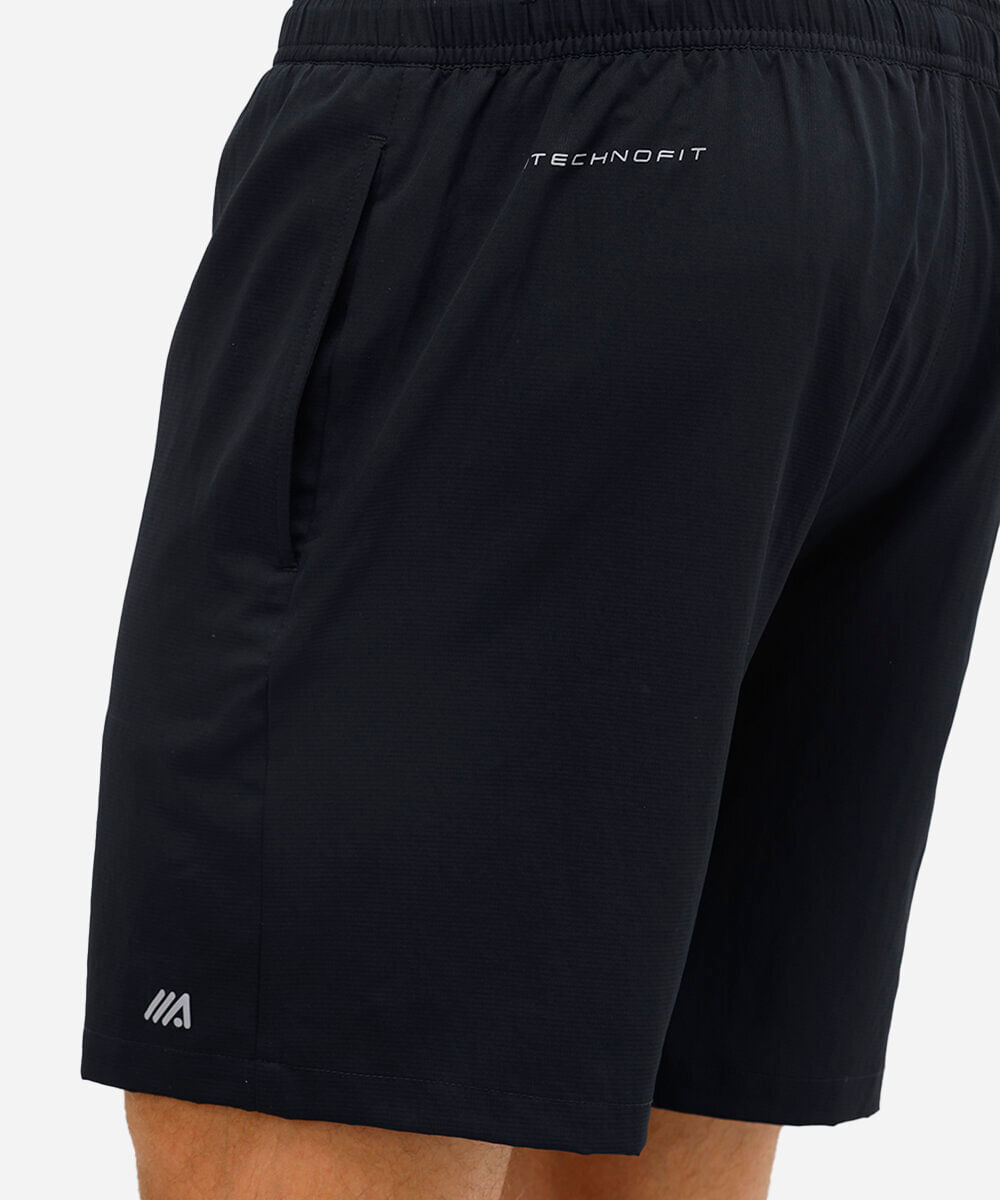 short reto com cós duplo esportivo ace preto
