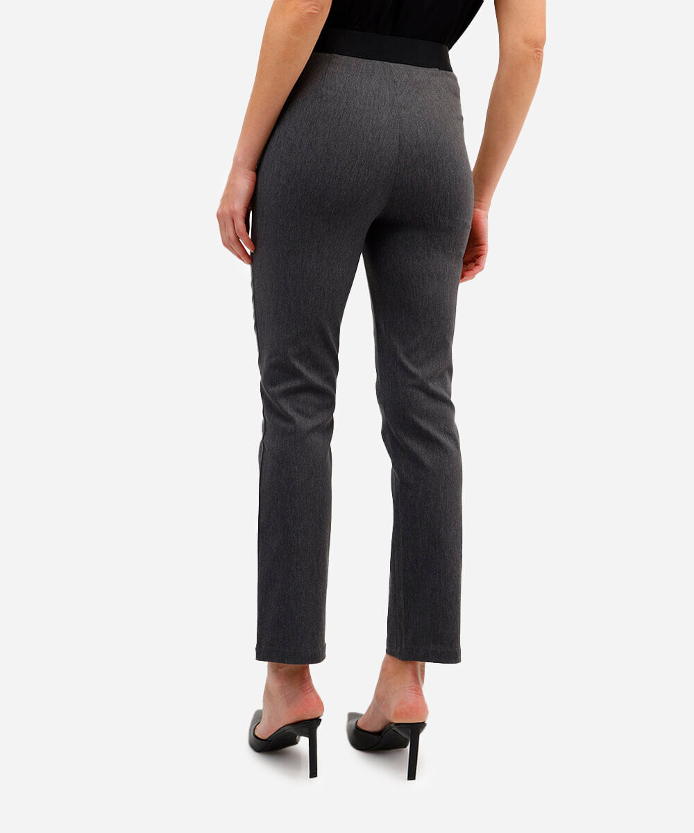 calça skinny feminina cós elástico cinza