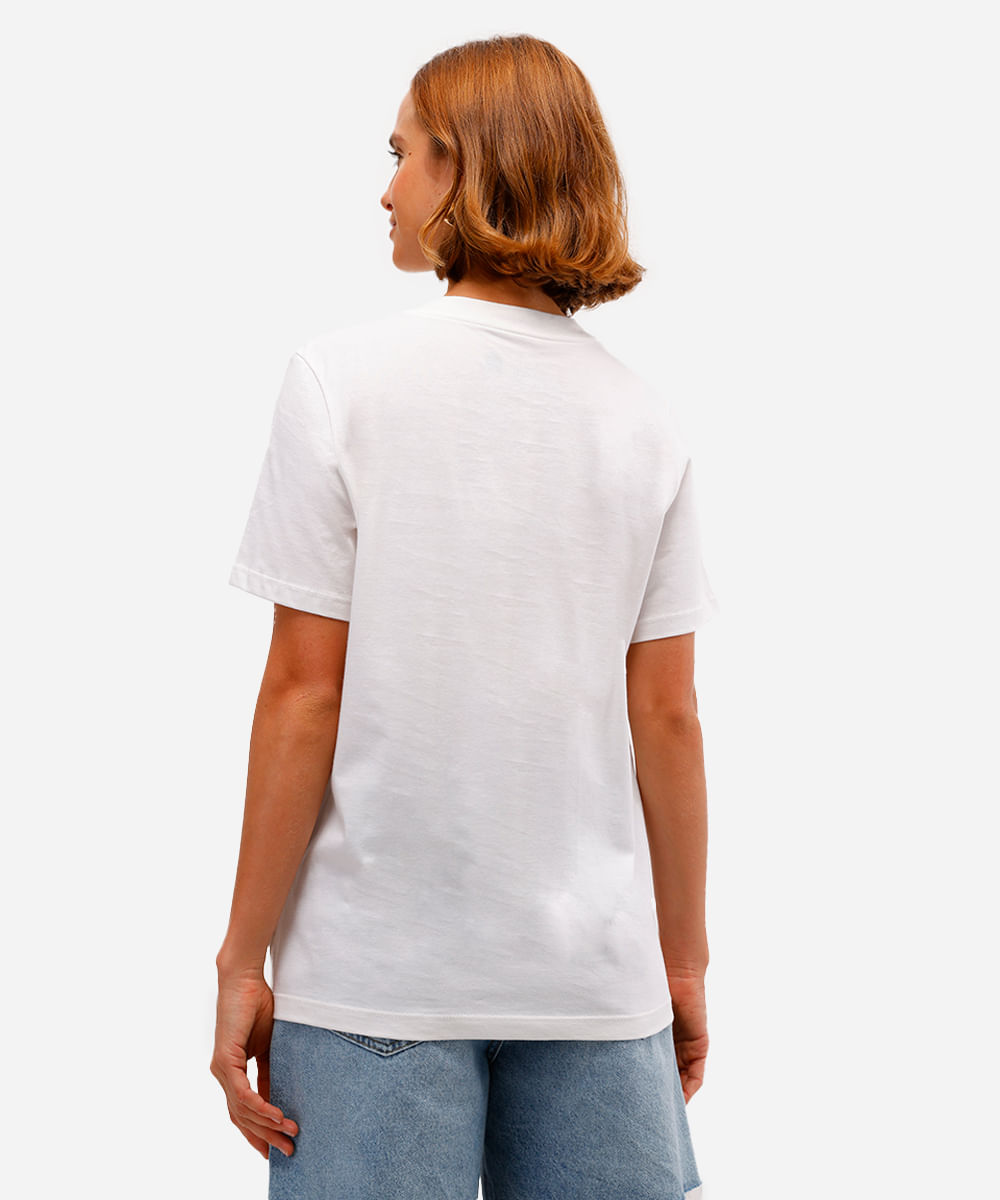 camiseta feminina de algodão hello kitty texturizada off white