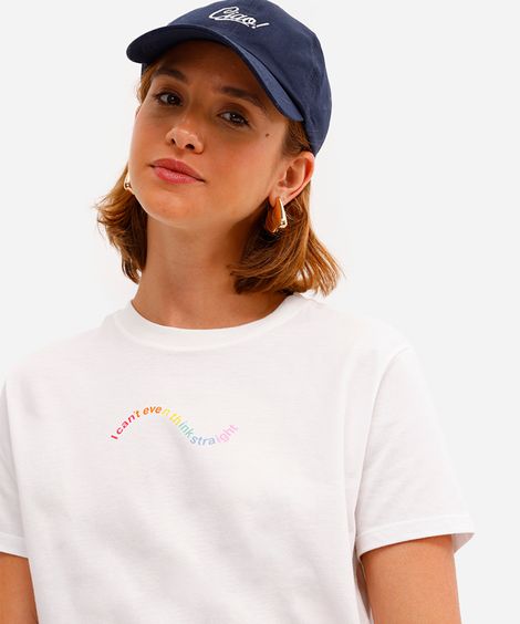 camiseta de algodão estampada off white