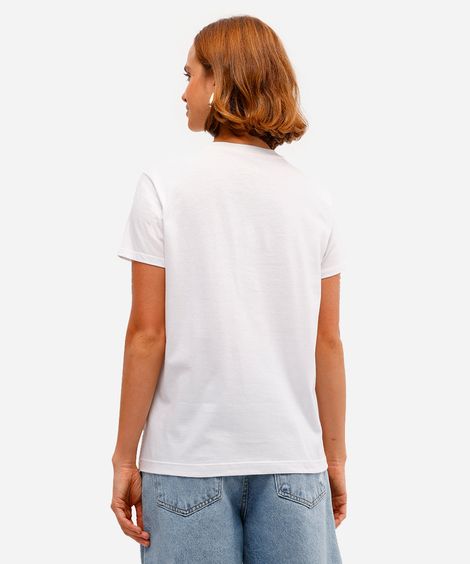 camiseta de algodão estampada off white