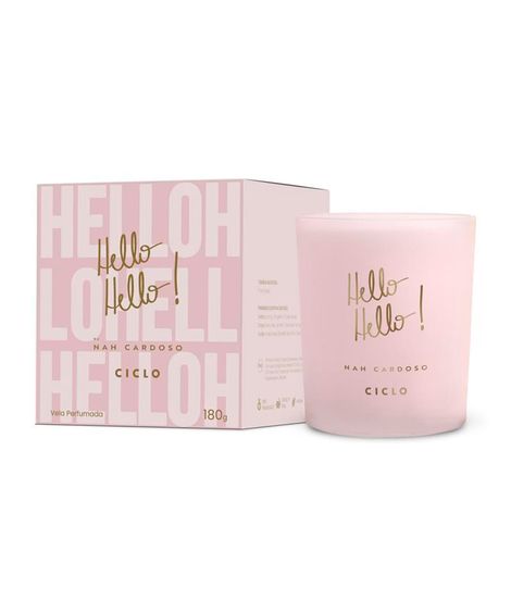 vela aromatizante hello hello ciclo by nah cardoso 180g