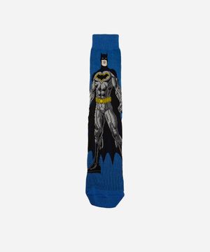 meia cano alto com algodão batman azul