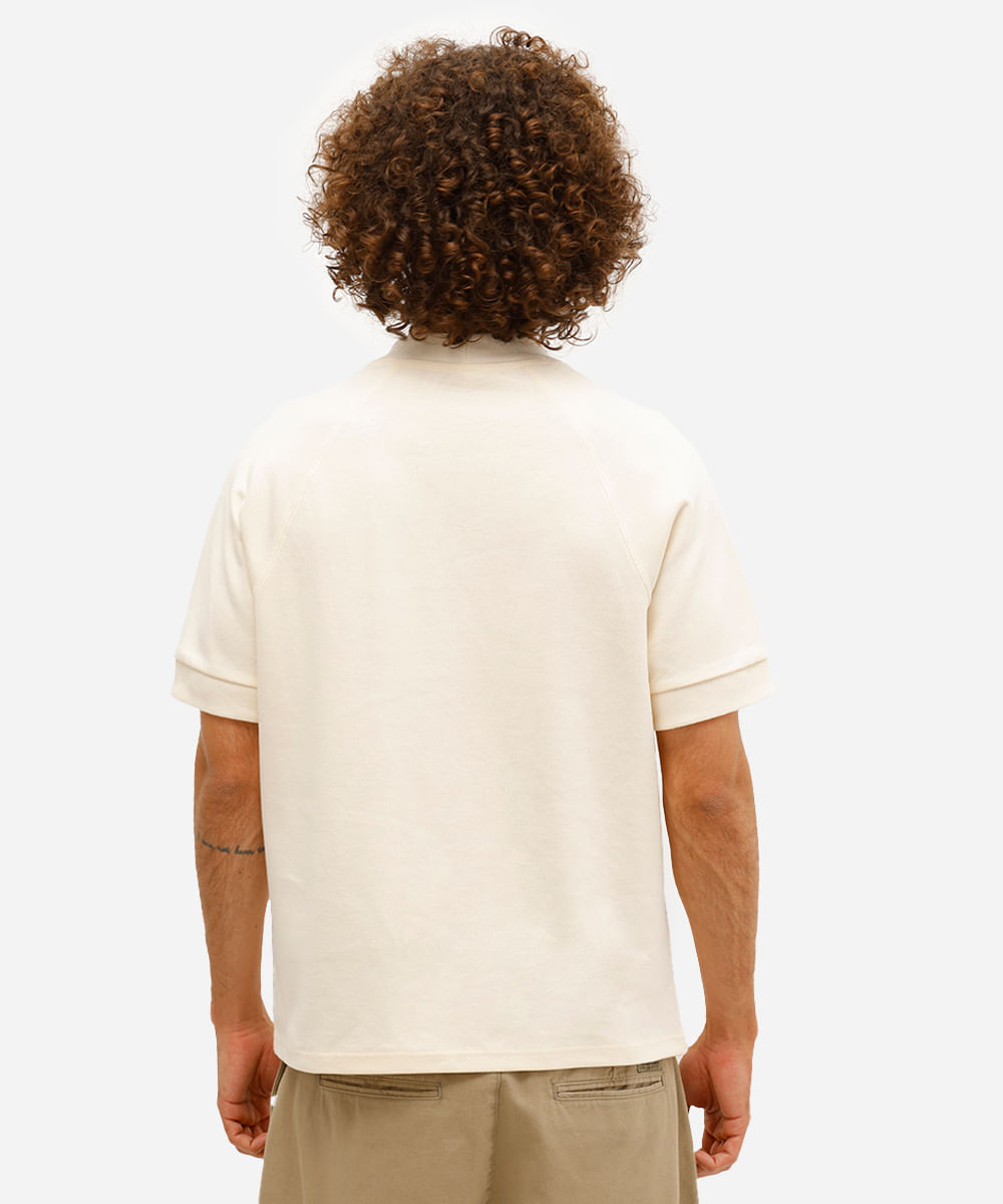 camiseta slim masculina manga curta raglan amarela