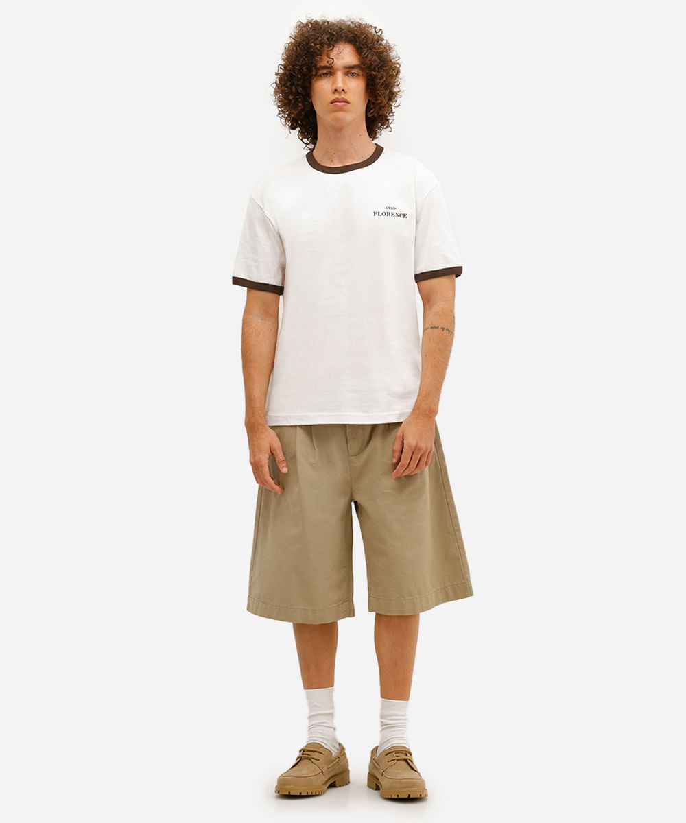 camiseta masculina de algodão estampada off white