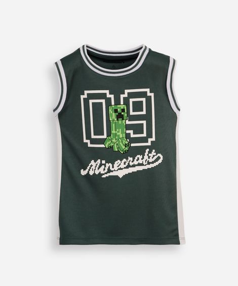 regata infantil cavado minecraft verde