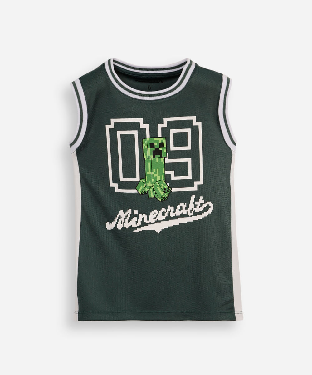 regata infantil cavado minecraft verde