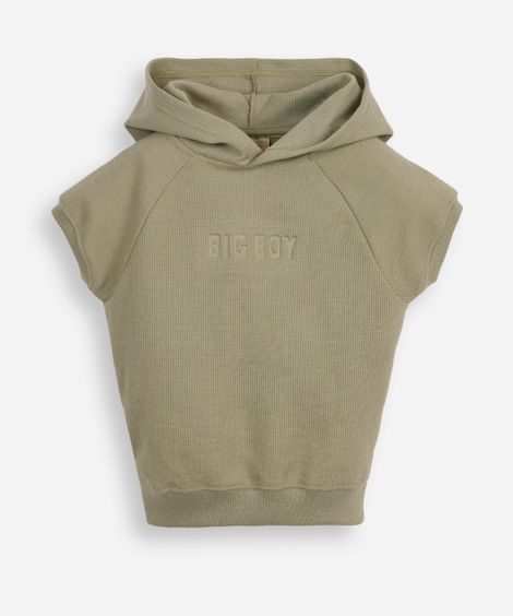 blusa infantil com capuz big boy verde