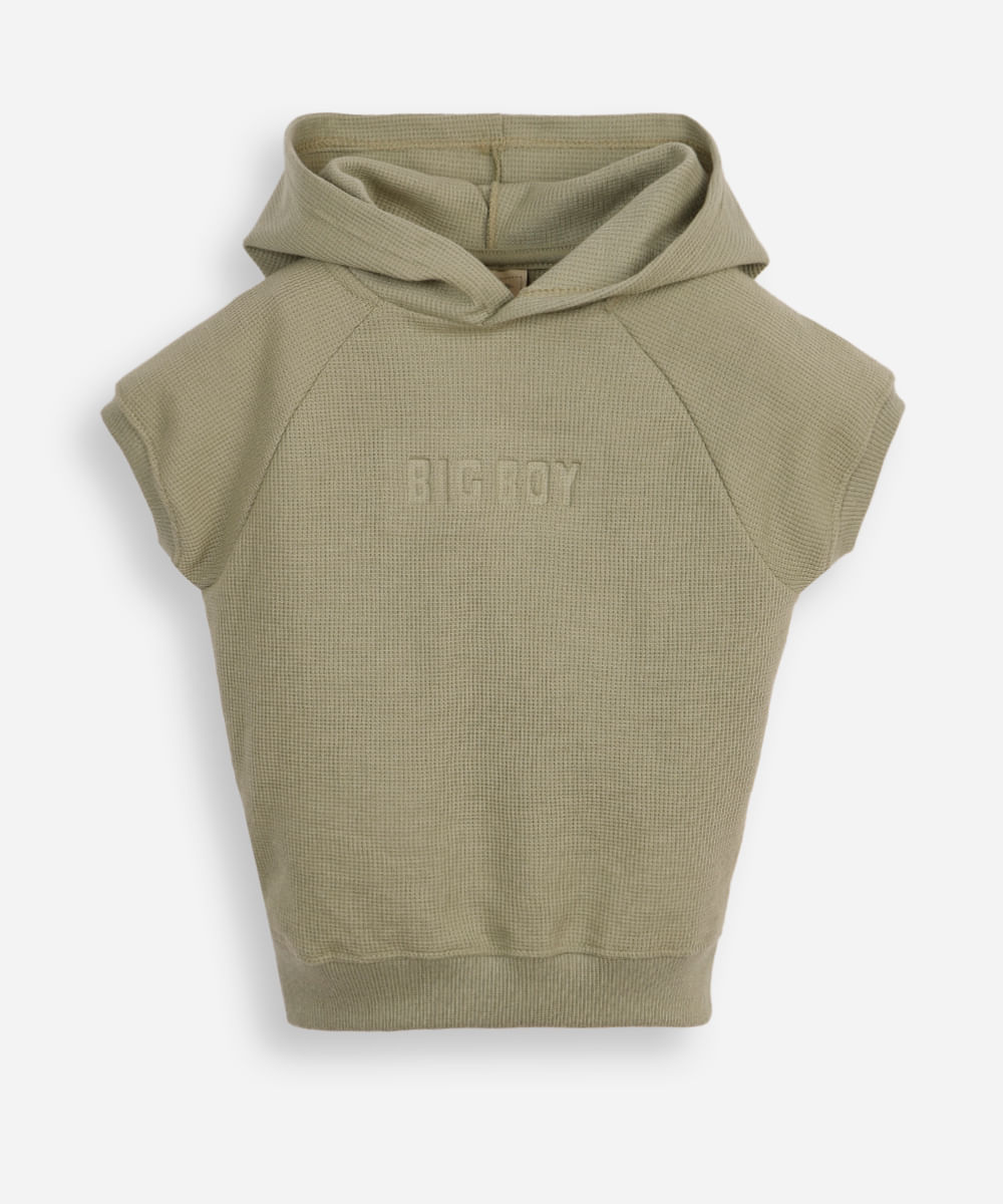 blusa infantil com capuz big boy verde
