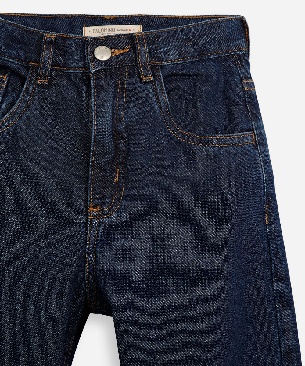 calça wide leg infantil jeans azul
