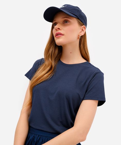 camiseta feminina manga curta airtech azul