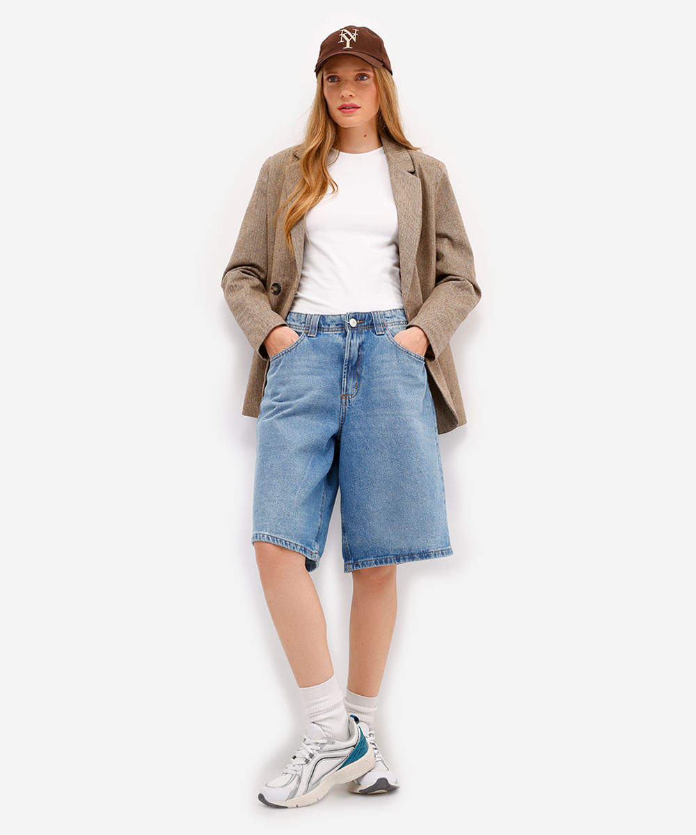 blusa básica feminina de algodão manga longa off white