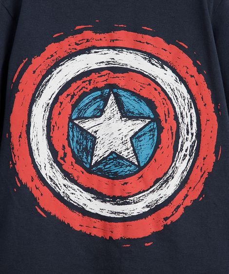 camiseta infantil de algodão capitão américa azul