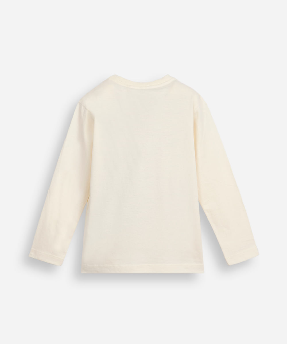 camiseta infantil de algodão turma do problems bege