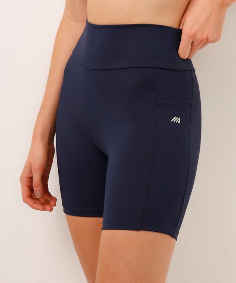 bermuda esportiva cós largo com bolso lateral ace azul