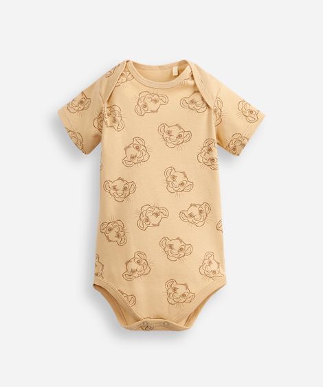 body infantil de algodão simba bege