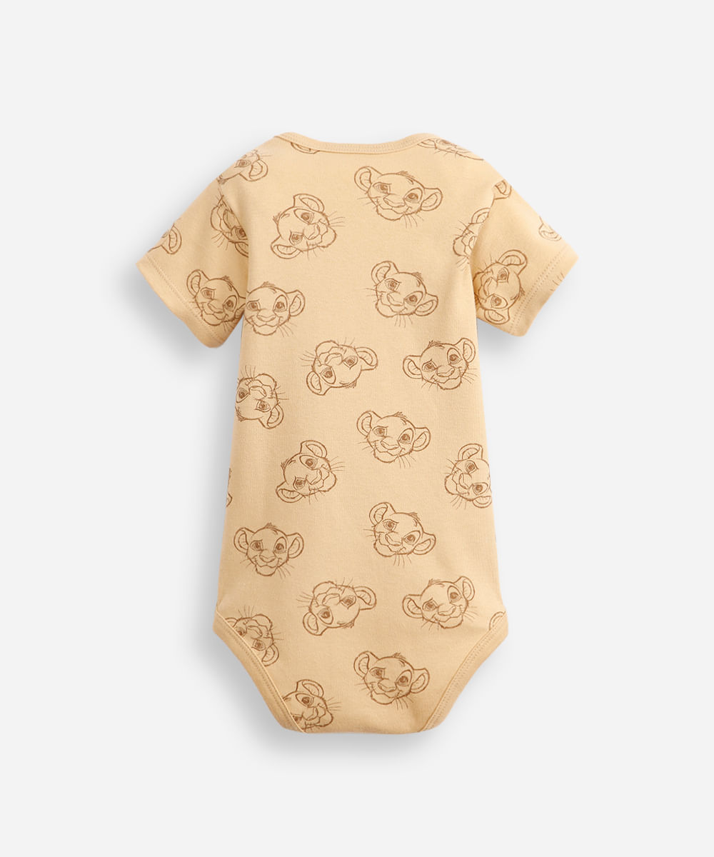 body infantil de algodão simba bege