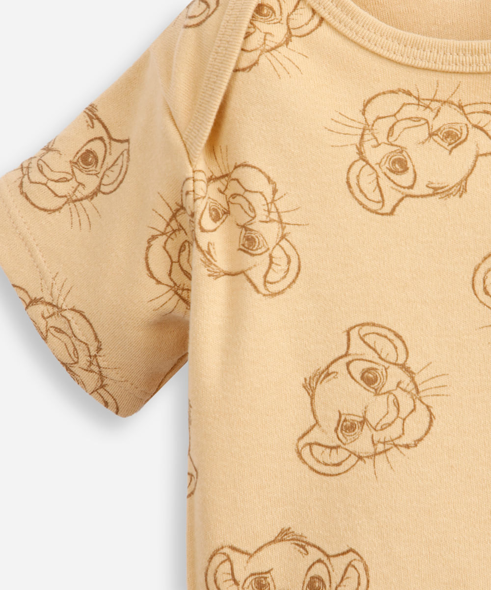 body infantil de algodão simba bege