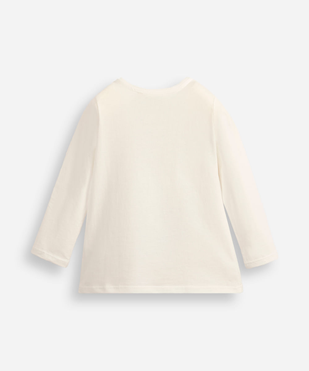 camiseta infantil de algodão hello kitty com glitter off white