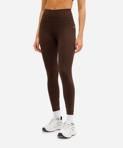 calça legging esportiva ace com bolso marrom