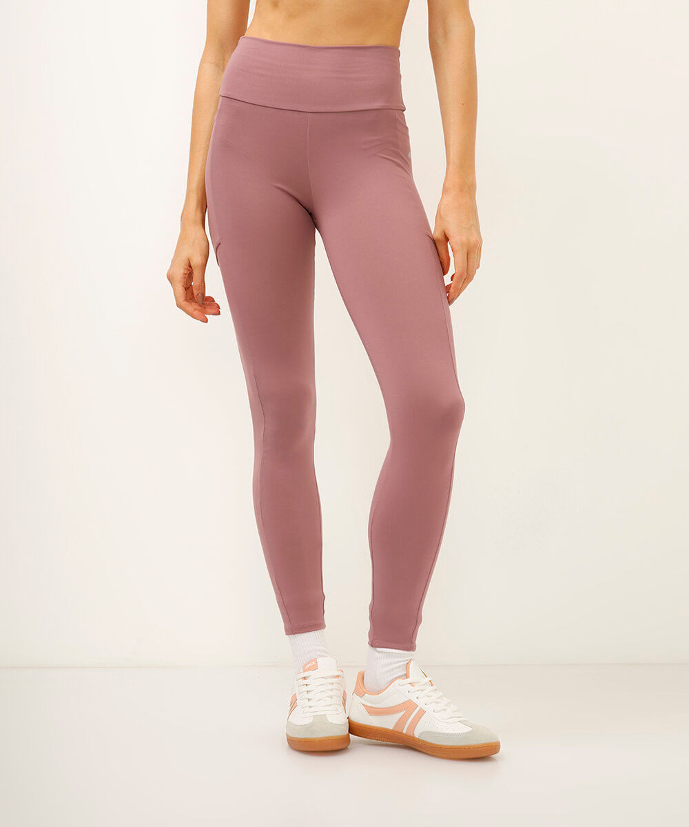 calça legging esportiva com bolso rosa