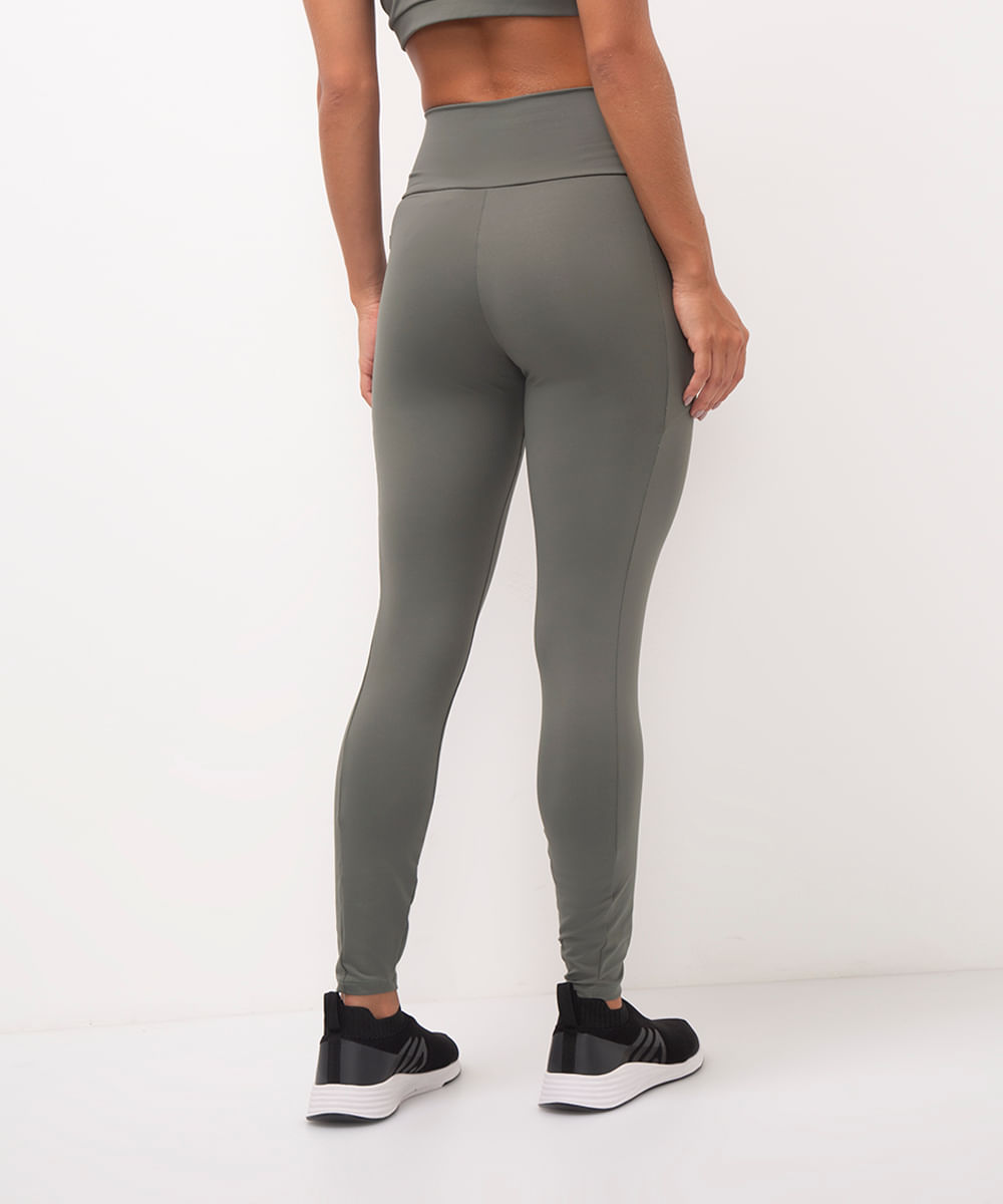 calça legging esportiva com bolso verde