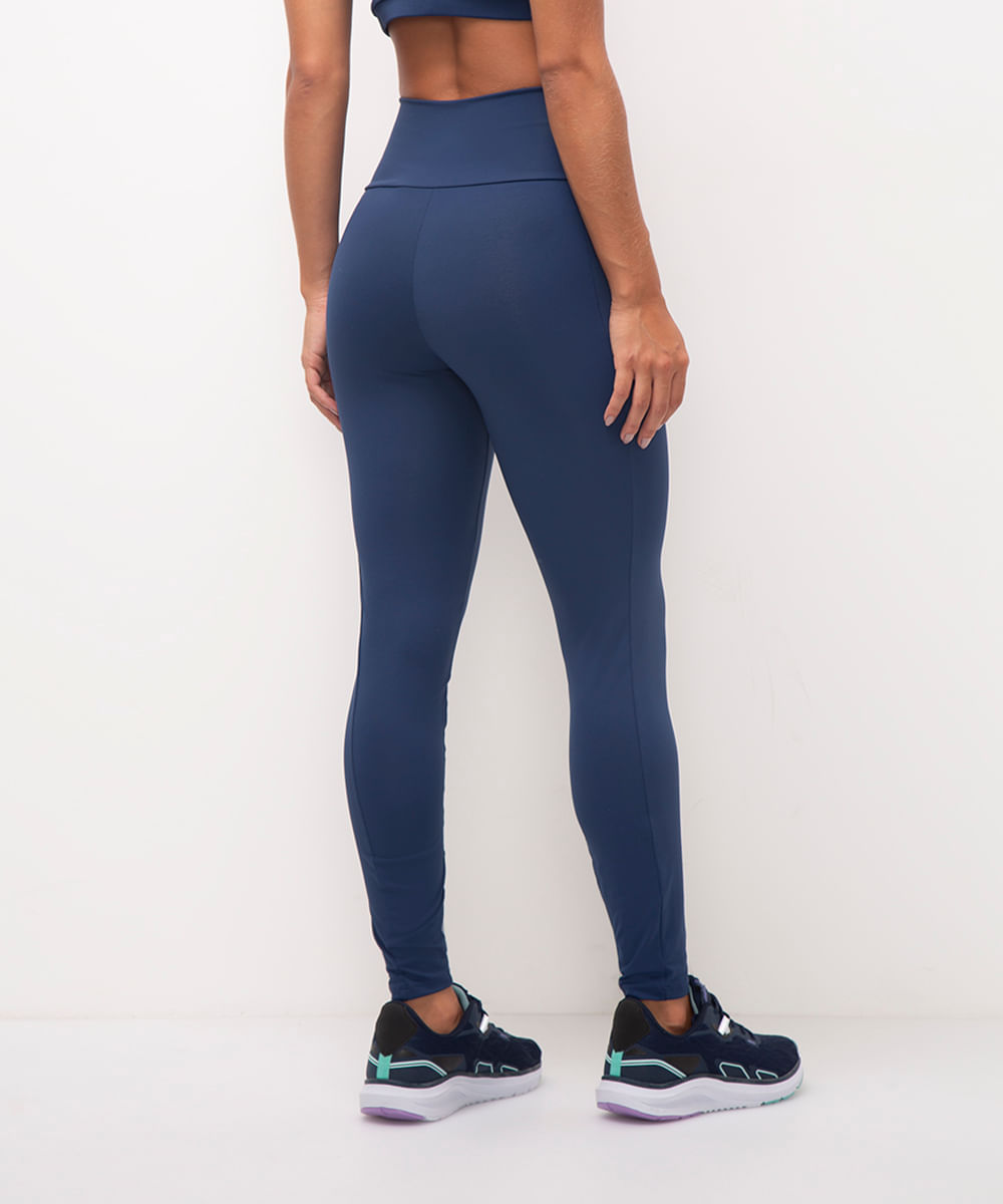 calça legging esportiva ace com bolso azul