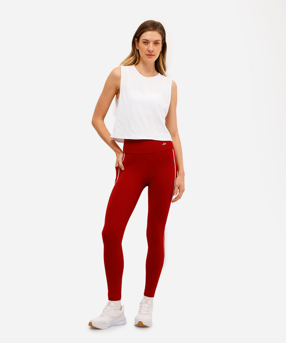 calça legging com bolsos esportiva vinho
