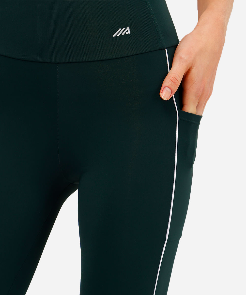 calça legging com bolsos esportiva ace verde