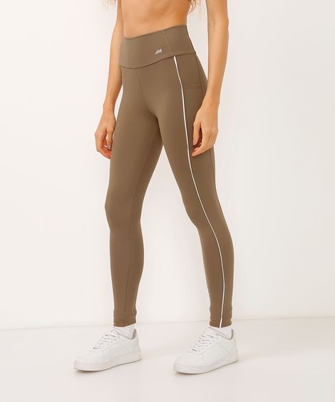 calça legging com bolsos esportiva marrom