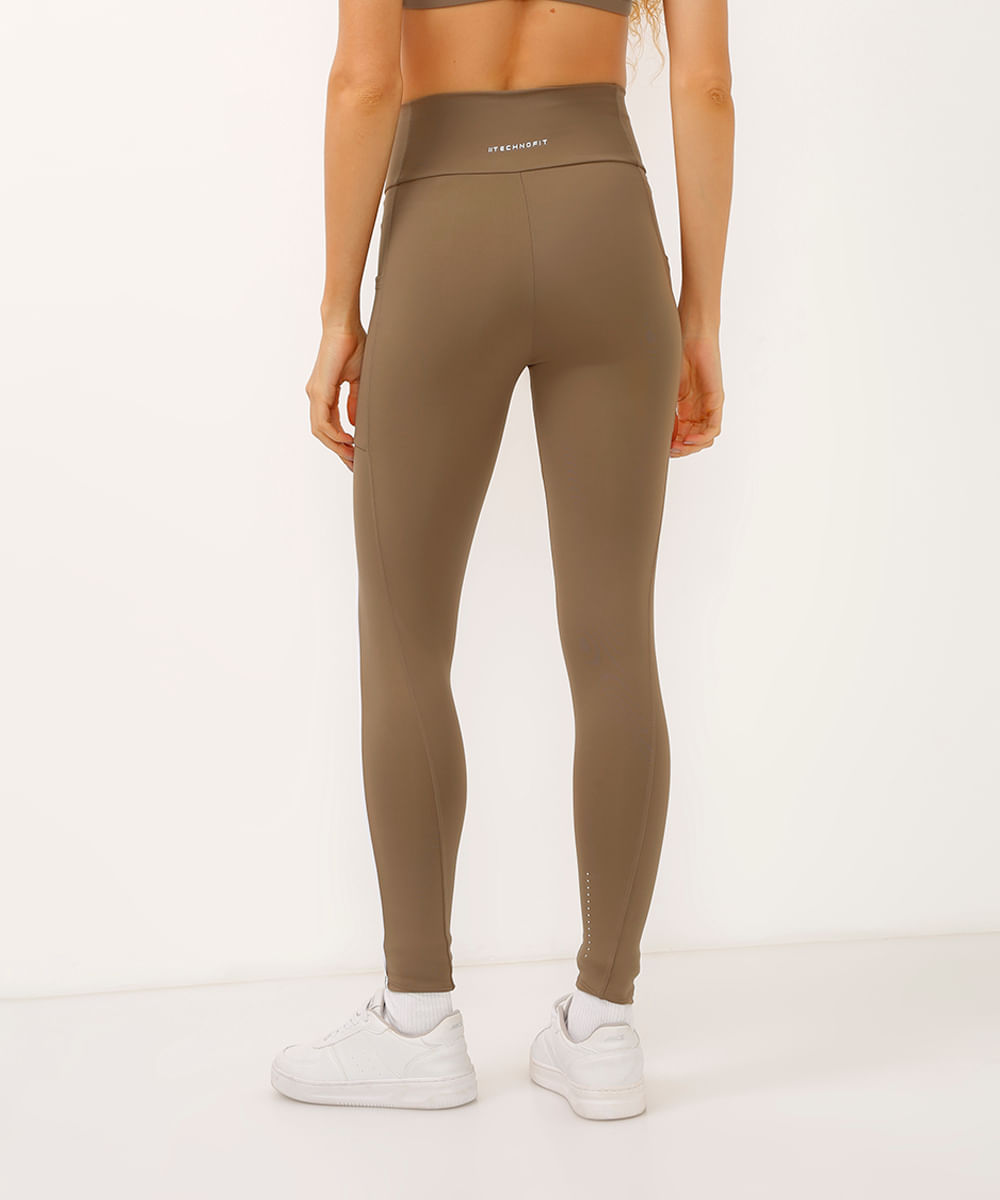calça legging com bolsos esportiva marrom
