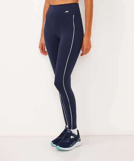 calça legging com bolsos esportiva ace azul