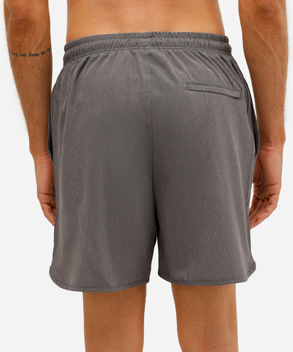 short masculino cós elástico cinza