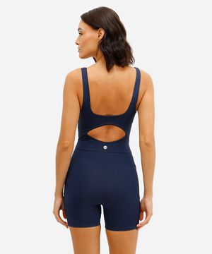 macaquinho feminino esportivo ace de poliamida com recorte azul
