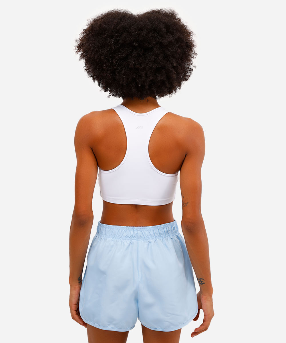 top de poliamida bojo removível nadador esportivo branco