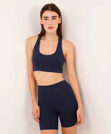 top de poliamida bojo removível nadador esportivo ace azul