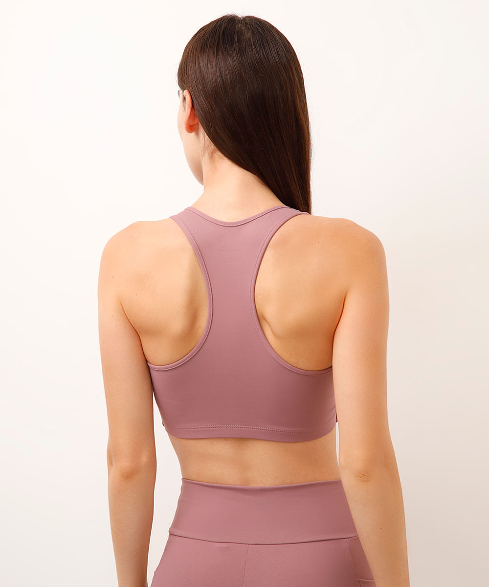 top de poliamida bojo removível nadador esportivo rosa